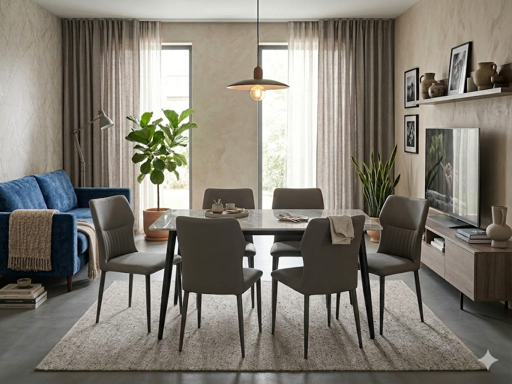 Mese dining fixe marmură 130x70