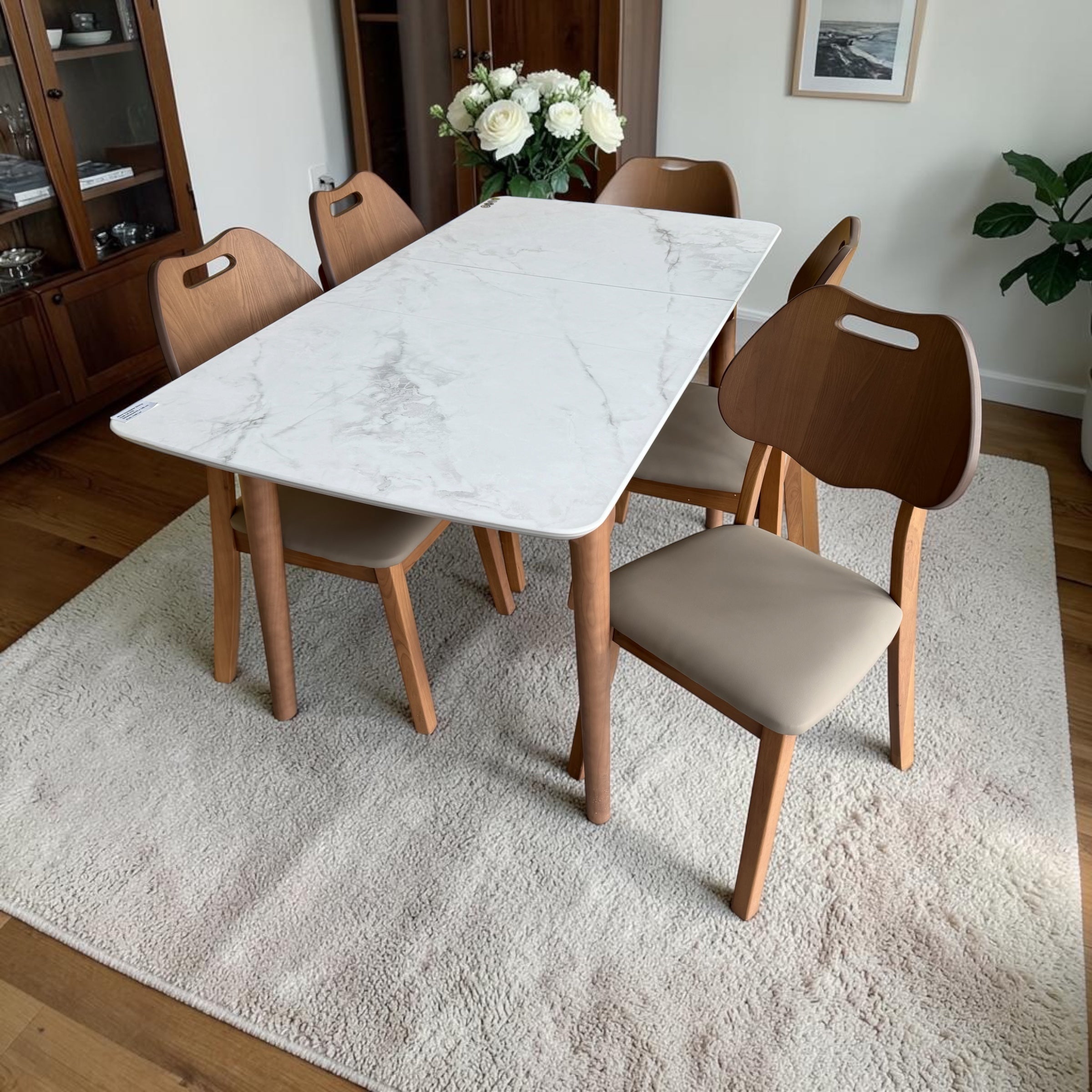 Set masa extensibila Zurih mare cu 4 scaune Lima