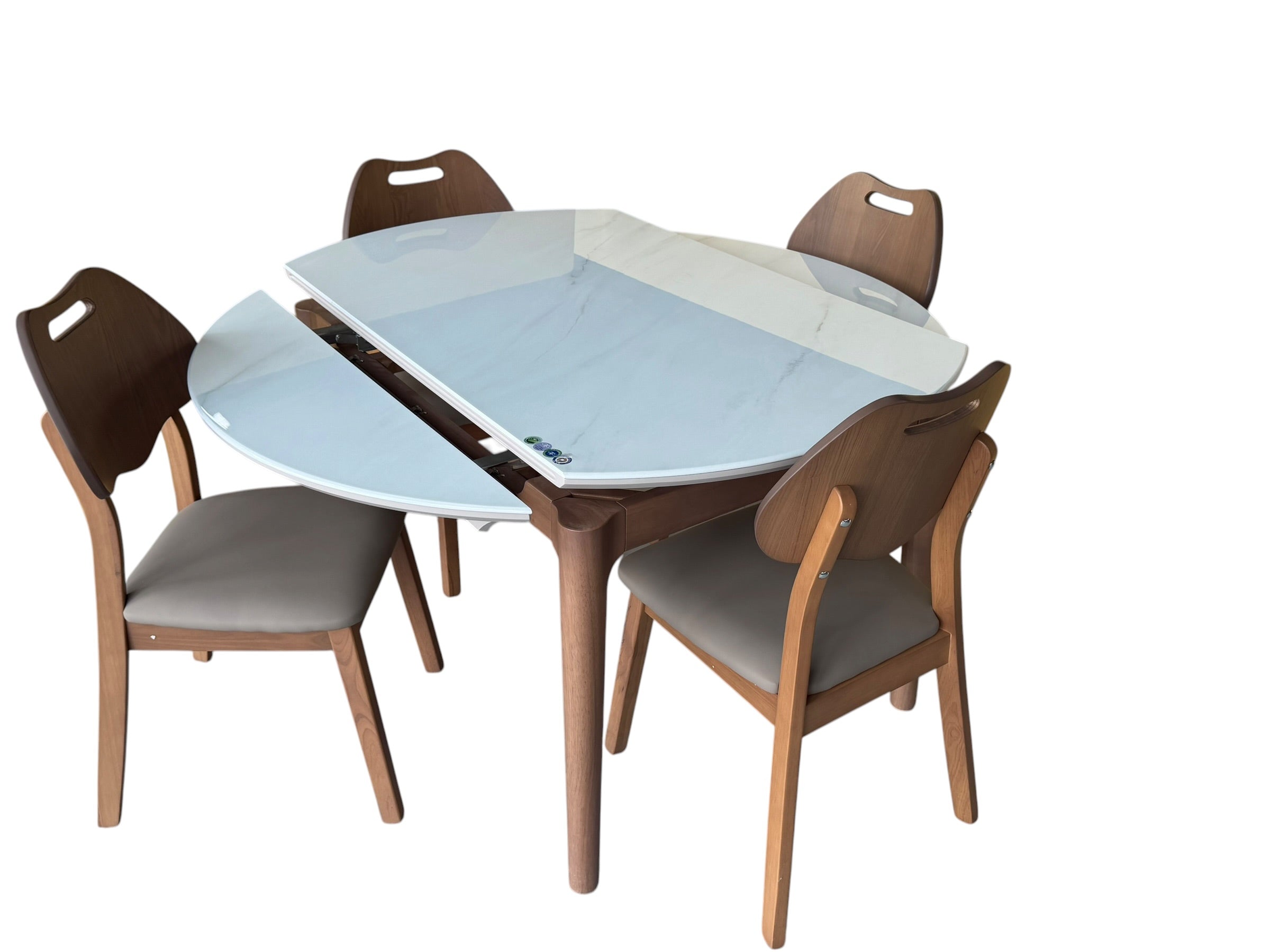 Set masa extensibila Zuri mare cu 4 scaune Lyon