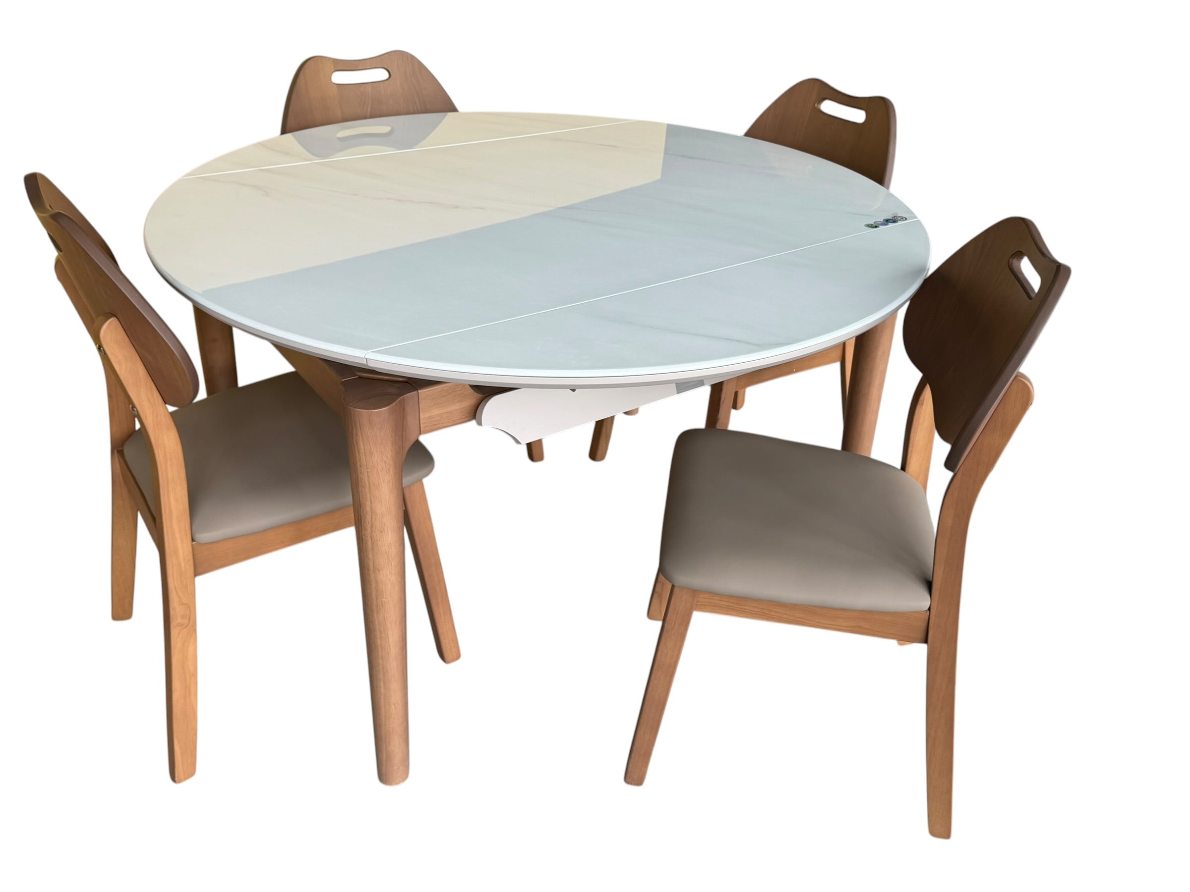 Set masa extensibila Zuri mare cu 4 scaune Lyon