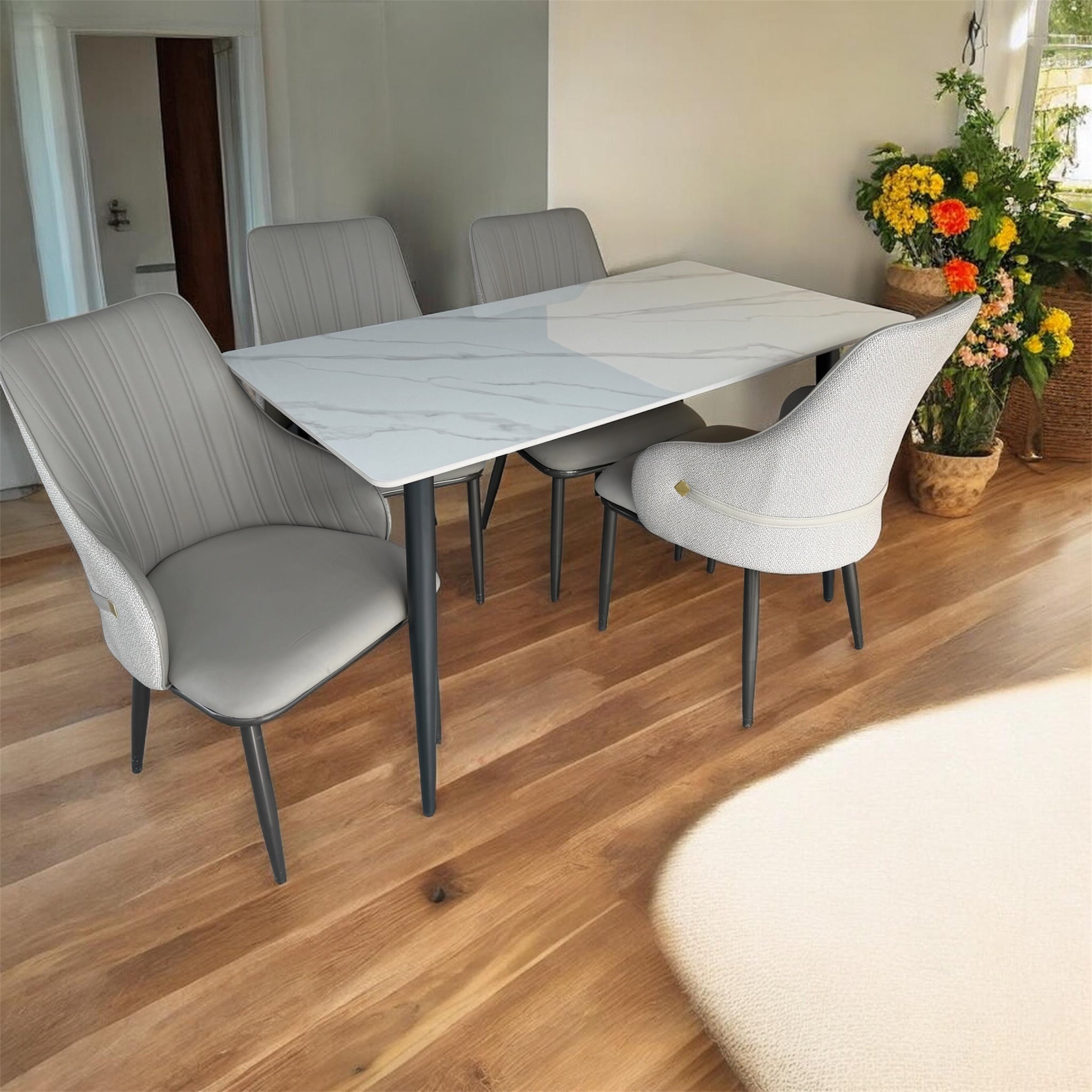 Mese dining fixe marmură 130x70