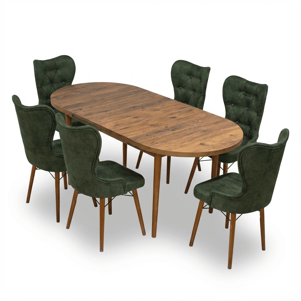 Set masa extensibila si 6 scaune Oval